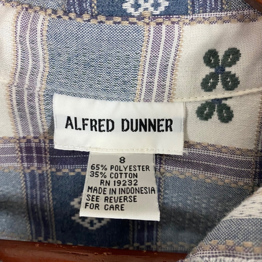 Vintage Alfred Dunner Plaid Button Up Shirt Clover Details Retro Cottagecore - Picture 7 of 7